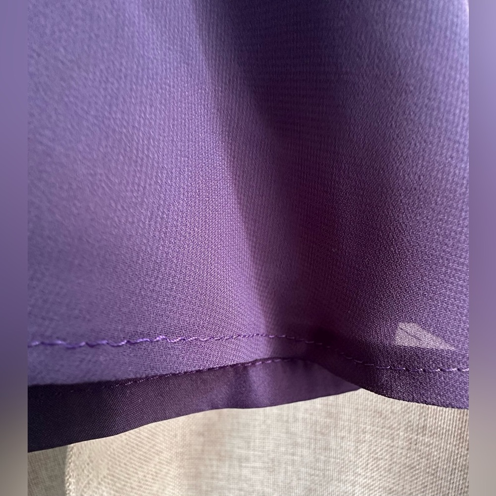 David’s Bridal•strapless pin-tuck gown•size 2P•polyester•lined•dusty plum/purple - Picture 11 of 12